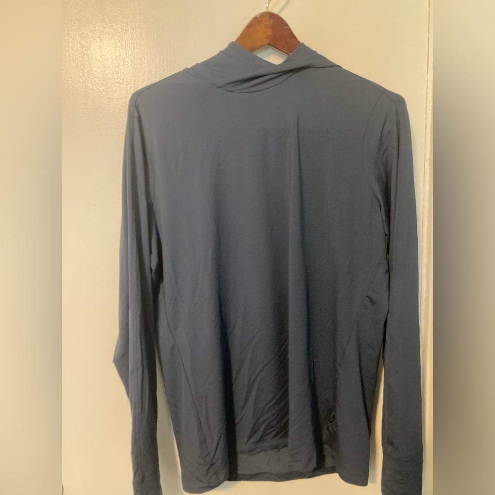 REI lightweight sweatshirt with thumb holes and 3 panel hood - Medium - Blue